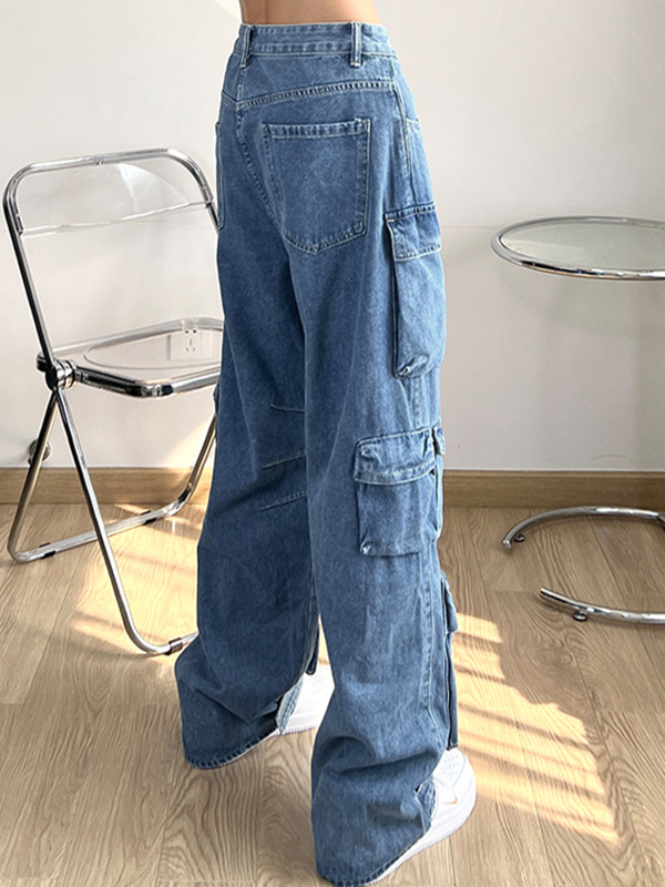 Hip Pop Cargo-Jeans mit mehreren Taschen für Herren-1