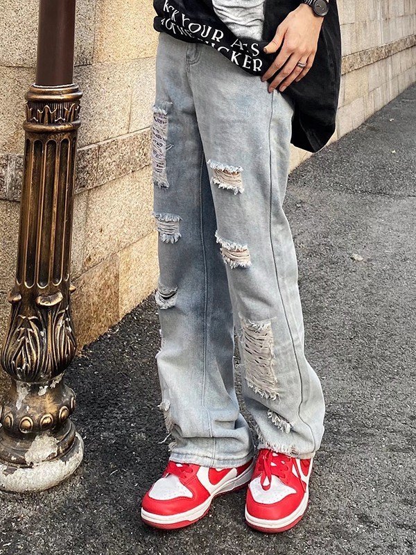 Zerrissene Knöchelschlagjeans für Herren-5