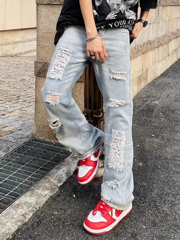 Zerrissene Knöchelschlagjeans für Herren-2