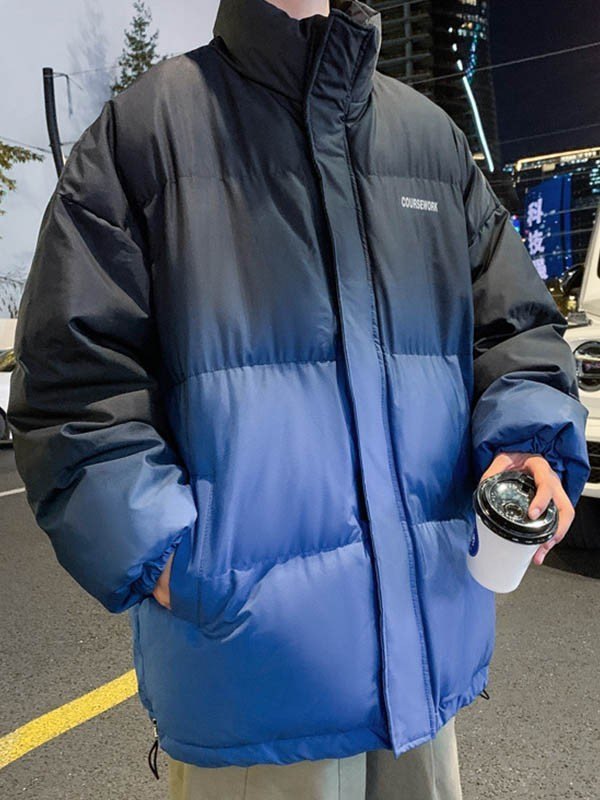 Gefütterte Jacke mit Farbverlauf und Reißverschluss für Herren-2