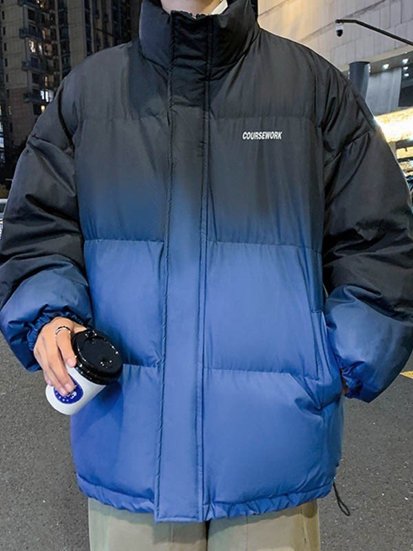 Gefütterte Jacke mit Farbverlauf und Reißverschluss für Herren-1