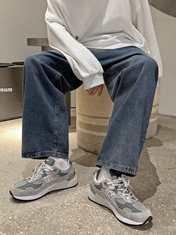 Lockere klassische Denim-Jeans für Herren-2