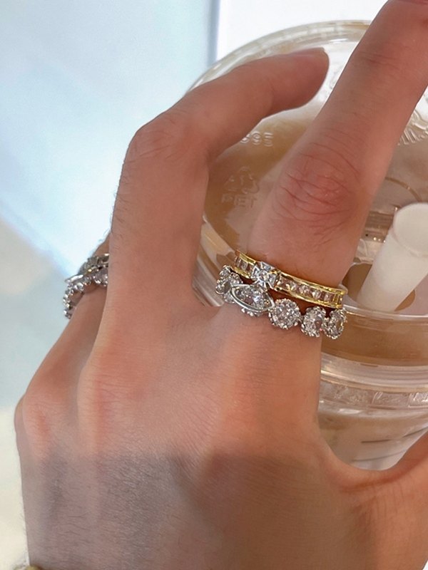 Zwei-Wege-Strass-Planeten-Charme-Manschettenring-1