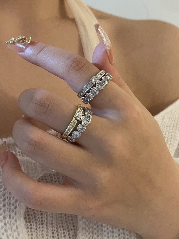 Zwei-Wege-Strass-Planeten-Charme-Manschettenring-4