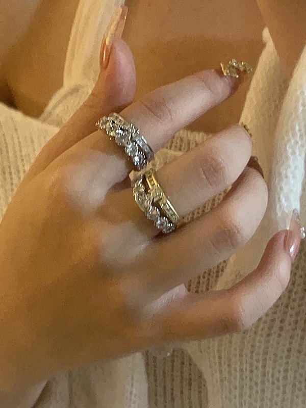 Zwei-Wege-Strass-Planeten-Charme-Manschettenring-4