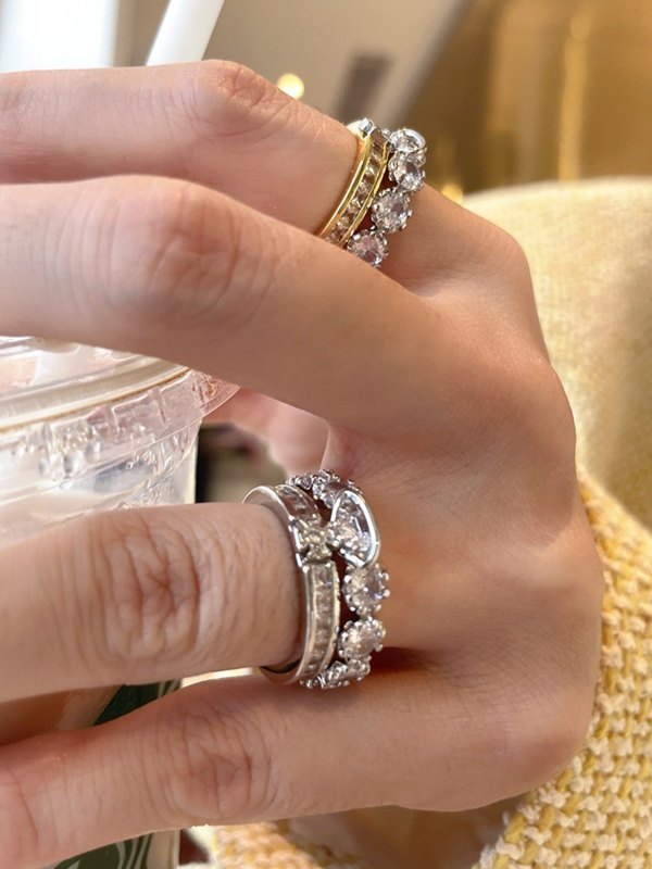 Zwei-Wege-Strass-Planeten-Charme-Manschettenring-1