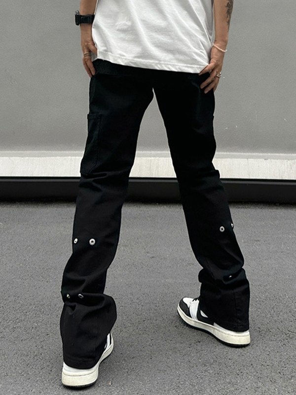 Herren-Jeans mit Metallverzierung und geradem Bein-3