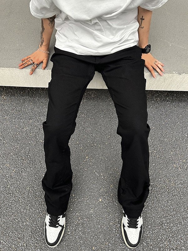 Herren-Jeans mit Metallverzierung und geradem Bein-4