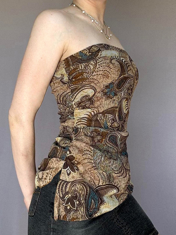 Bandeau-Top mit Cashew-Vintage-Print-1