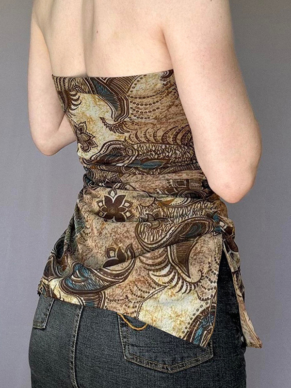 Bandeau-Top mit Cashew-Vintage-Print-2