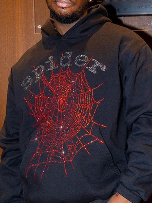 Herren-Fleece-Street-Spider-Web-Strass-Oversize-Hoodie-1